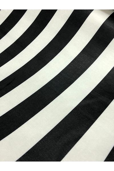 Bakırcı Kumaş Black and White Striped Upholstery Fabric
