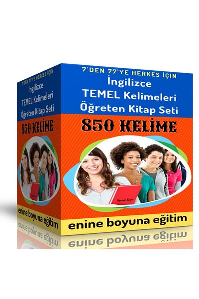 Enine Boyuna Eğitim English Basic Words Teaching Book Set 2 Spiral Books Small Size