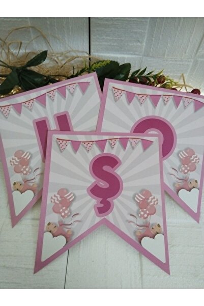 Deniz Party Store Pembe Hoşgeldin Bebeğim Uzar Yazı