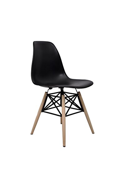 Dorcia Home Siyah Eames Plastik Kafesli Sandalye - Cafe Balkon Mutfak Sandalyesi