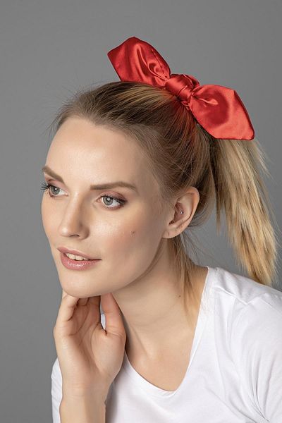 Modex Double Satin Bow Elastic Hair Clip