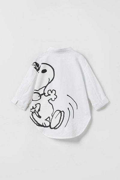 Pink Hippo Kids Cămașă pentru copii cu detalii brodate Snoopy