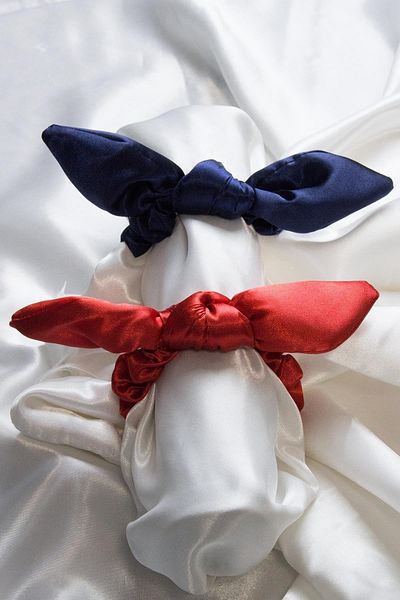 Modex Double Satin Bow Elastic Hair Clip