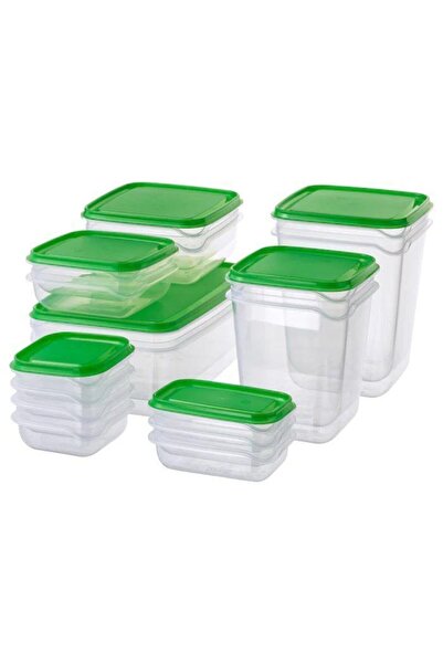 IKEA Pruta Storage Food Container Box 17 Pieces Green