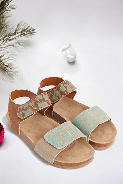 Ponchiq Кафяви сандали с принт за момчета