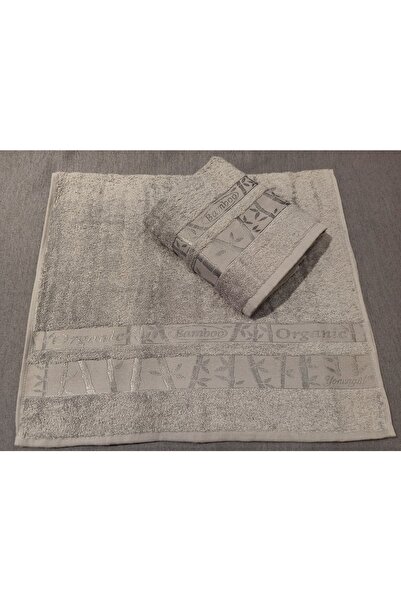 ŞENER HOME Πετσέτες χεριών και προσώπου 2 τεμαχίων πρώτης ποιότητας από μπαμπού 50x90 - γκρι