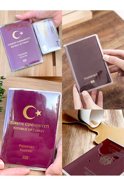 Gempo 3 Pieces Transparent Passport Case Premium PVC Passport Container Universal Model Waterproof Pack of 3