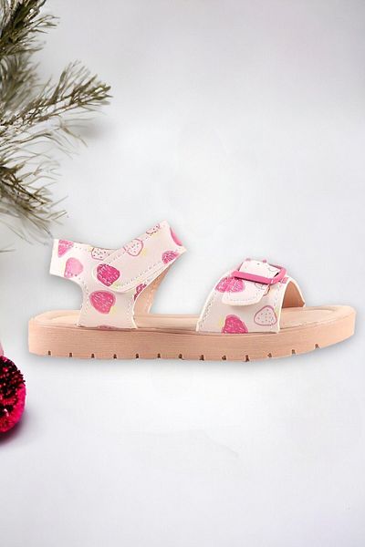 Ponchiq Sandale pentru fete cu imprimeu roz
