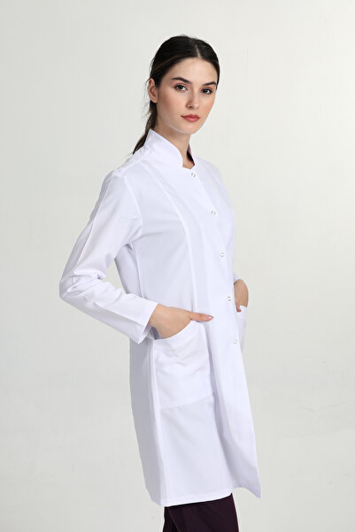 BAŞAK Richter Collar White Apron Doctor and Teacher Apron