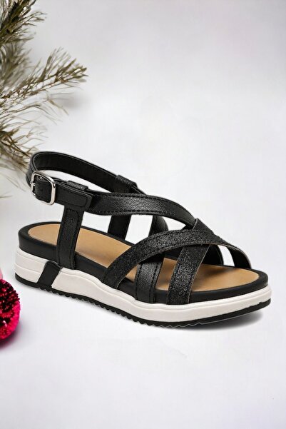Ponchiq Sandale negre pentru fete