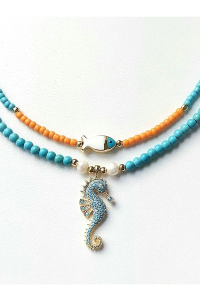 Lilamor Sea Horse & Fish Combination Necklace