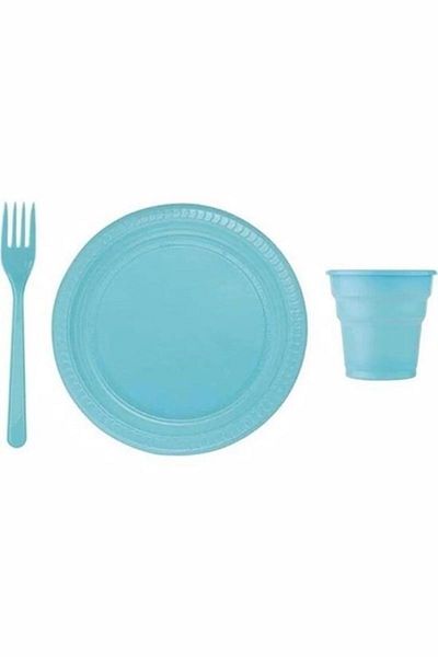 Kikajoy Plastic Plate Cup Fork Set of 25