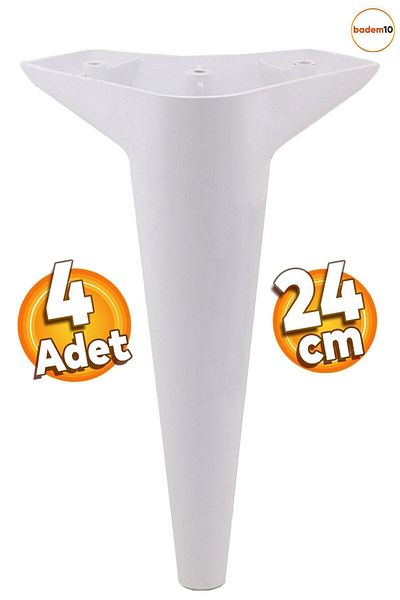 Badem10 Aspen 4 bucăți mobilier de lux canapea fotoliu unitate tv consolă picioare picioare 24 cm picior alb