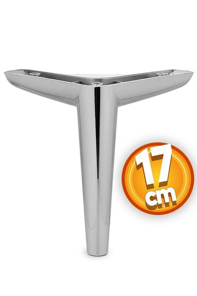 Badem10 Piko Luxury Furniture Sofa Tv Unit Console Seat Leg 17 cm Polished Chrome Pedestal Legs