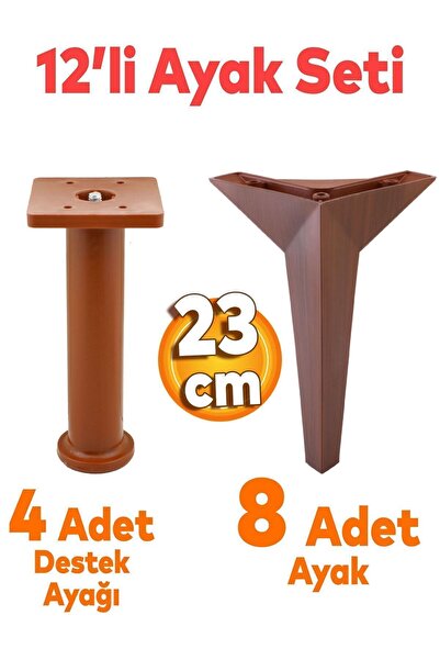Badem10 Kale Mobilya Ayağı 12'li Set Tv Ünitesi Konsol Koltuk Kanepe Destek 2...