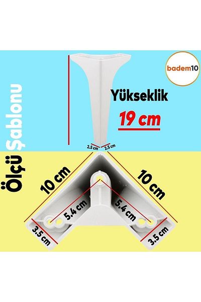 Badem10 4 Bucăți Picioare Albe Perle Mobilier de Lux Canapea - 19 Cm Consolă Picioare Fotoliu