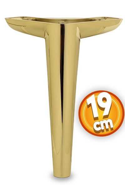 Badem10 Piko Mobilier de lux Canapea Unitate TV Consolă Picior de fotoliu 19 Cm Aur Aur Picioare