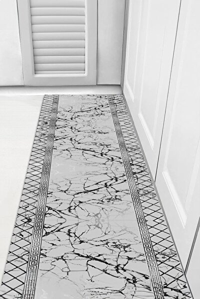 Faiend Mutfak Halısı Desenli Dijital Baskı Yıkanabilir Kaymaz Taban Ince Salo...