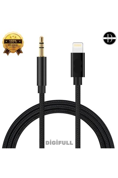DİGİFULL Iphone Uyumlu Lightning To 3.5mm Aux Ses Kablosu Lightning Stereo De...
