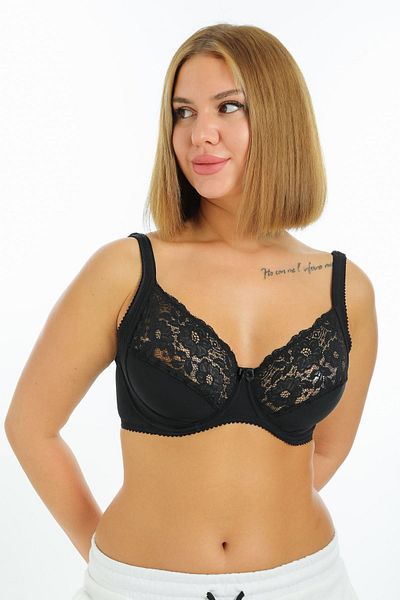Malika Μαύρο Δαντέλα - Γυναικείο σουτιέν Minimizer and Gathering 4676002 -καμίλια