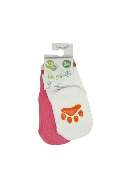 Biorganic Paw 2-Piece Non-Slip Baby Socks 68393