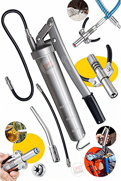 PROXTECH Büyük Boy Profesyonel Set Çift Mandallı Gres Pompa Ucu 500 CC Gres Yağ Pompası Seti