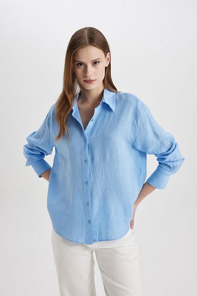 DeFacto Cămașă oversize cu mânecă lungă 100% in Z6638az24sp
