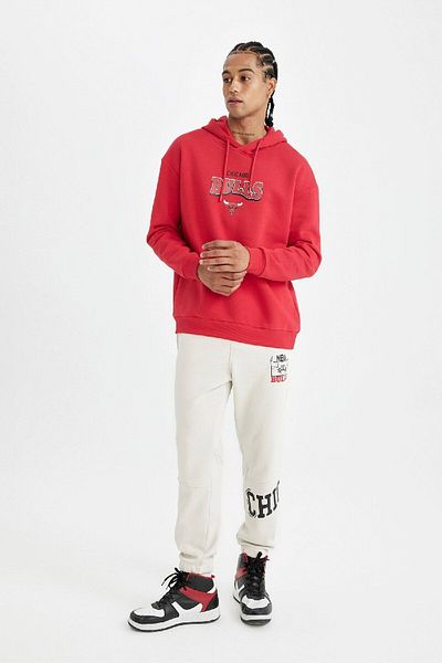 DeFacto Φούτερ NBA Chicago Bulls Fit Thick Jogger με τσέπες, ίσιο πόδι C9275ax24au