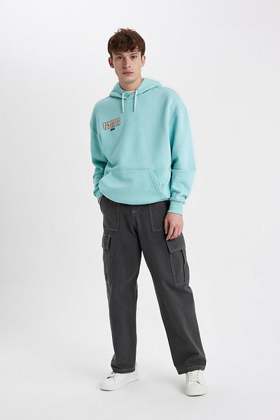 DeFacto Gabardine Trousers - Baggy Fit, Cargo Pocket, Straight Leg B3845ax23au