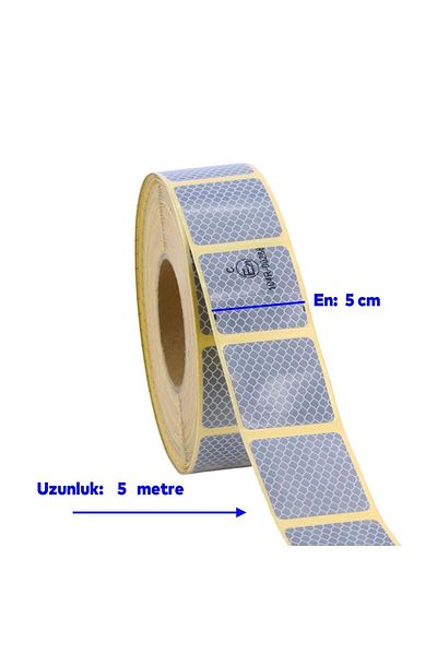 Badem10 5 Meter White Reflective Phosphorescent Cut Strip Tape - Tuvturk Approved
