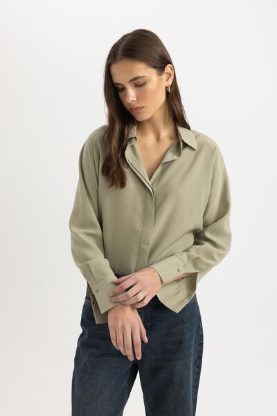 DeFacto Cămașă cu mânecă lungă Loose Fit B0752AX24SP