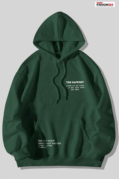 FAVORİST Φούτερ με κουκούλα UNISEX Oversize - Happiest Printed