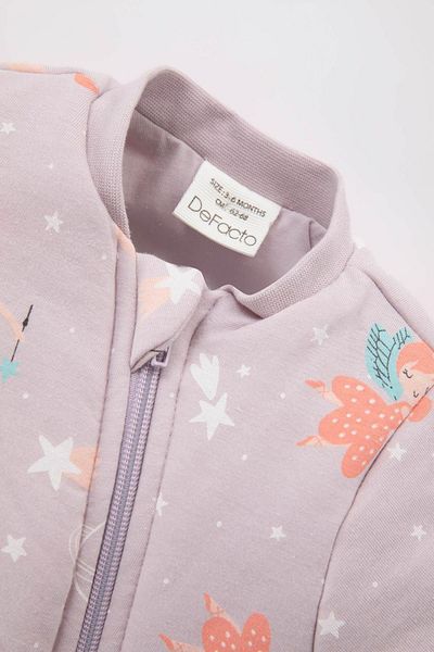 DeFacto Girl Printed Combed Cotton Jumpsuit for Newborn Baby Girl - A8636a523au