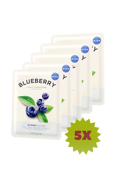 It's Skin Blueberry Blueberry Extract 5-Piece Face Care Mask - the Fresh Mask Sheet