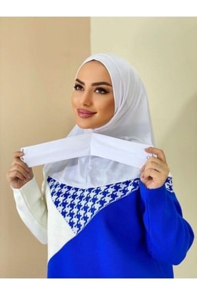 Organic Scarfs نموذج وشاح شال جاهز للنساء من القطن الممشط مع أزرار كبس