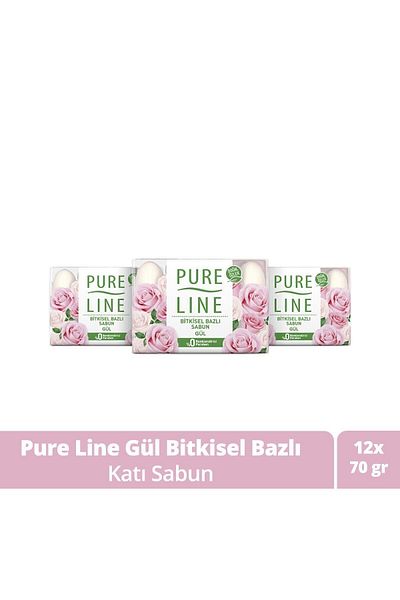 Pure Line صابون الورد العشبي بمستخلصات طبيعية 70 جرام × 12