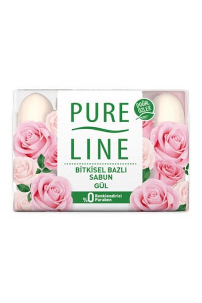 Pure Line صابون الورد الصلب 4x70 جم