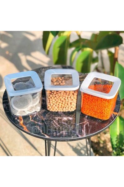 VİP AHMET Set of 12 700 ml Square Vacuum Storage Container