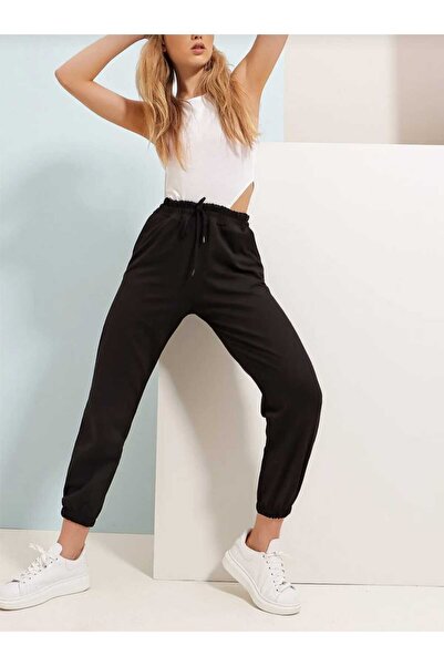 belean Magas derekú, rugalmas női melegítőnadrág - fűzős