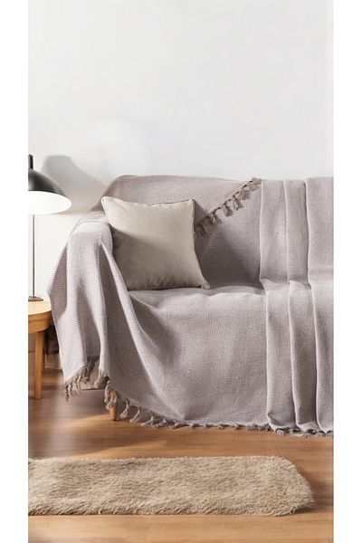 Lux Touch Μπεζ Χρώμα 170 x 210 εκ. Βαμβακερό κάλυμμα καναπέ-κρεβάτι καναπέ-κρεβάτι
