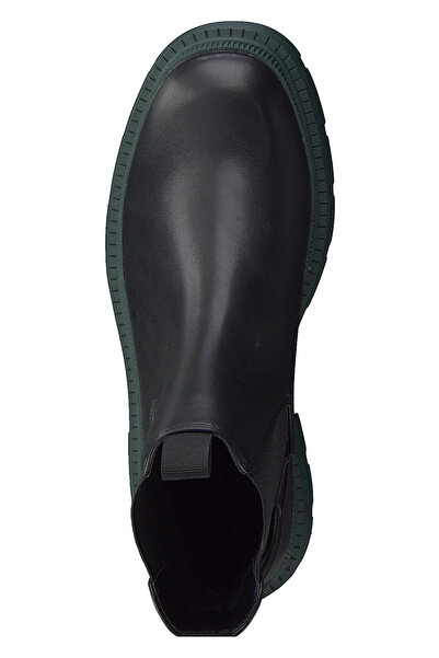 Tamaris Damen Elegante Stiefelette  1-25405-29 Schwarz 071 Black/Dk. Green Kunstleder mit TOUCH-IT