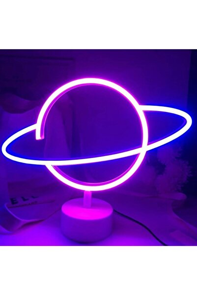 Winnie Baby Büyük Boy Usb'li Satürn Gezegen Neon Led Işıklı Masa Ve Çocuk Oda...