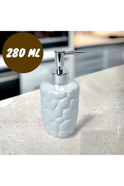 Dore Voir Porcelain Liquid Soap Dispenser - Pebble Model / 17 Cm
