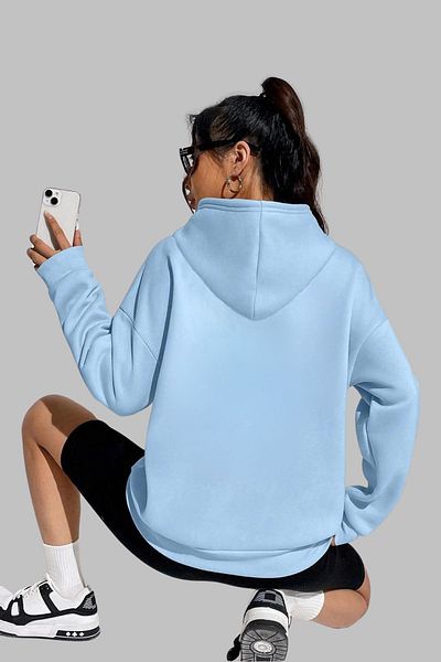 Nyda Collections Hanorac oversize unisex cu glugă cu imprimeu Freedom - mânecă lungă, bumbac