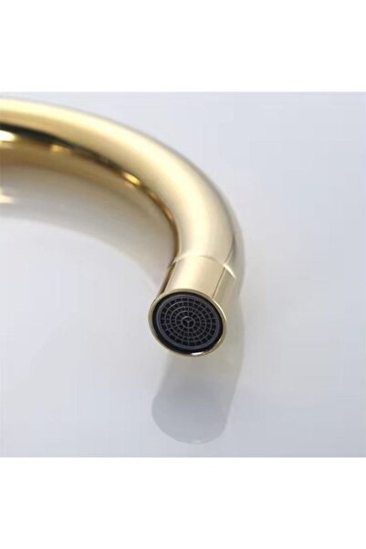 FLEKO BATARYA Gold Chrome Plated - High Swan Bathroom Sink Faucet, Gold Color