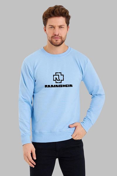 Nyda Collections Hanorac supradimensionat unisex fără glugă cu imprimeu Rammstein - mânecă lungă, decolteu, bumbac