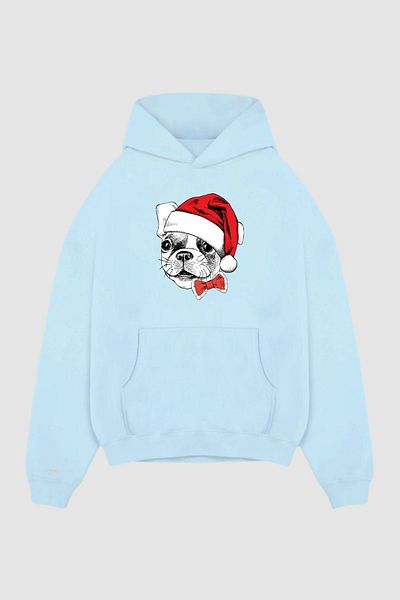Nyda Collections Hanorac oversize unisex cu glugă, cu mânecă lungă, imprimat - buzunar cangur