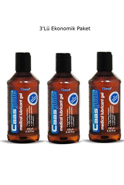 Cabs 250ml Büyük Boy Anal/Vajinal Kullanıma Uygun Su Bazlı Kayganlaştırıcı jel 3'lü Ekonomik Set
