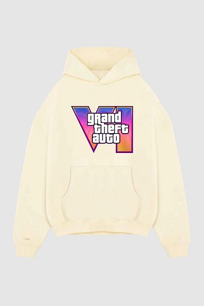 Nyda Collections Φούτερ με κουκούλα με κουκούλα Unisex με 3 κλωστές Gta 6 με τυπωμένο λογότυπο