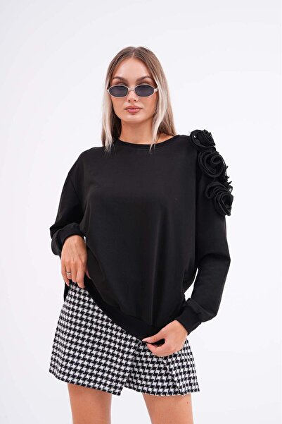Pulli Collection Kolu Gül Detaylı Tasarım Sweat PLL-260